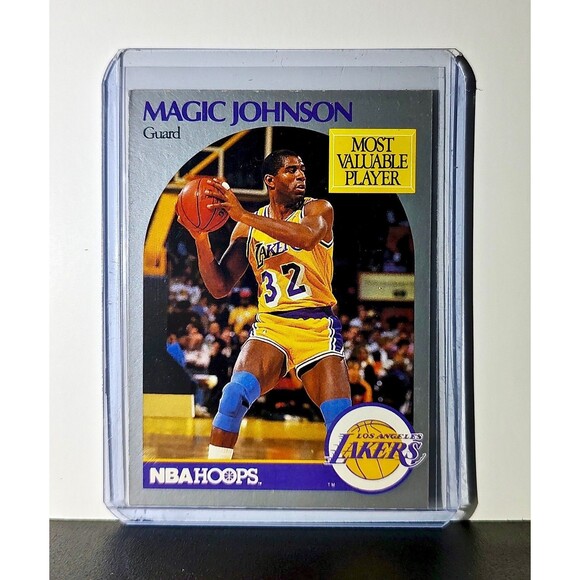 Magic Johnson 1990 NBA Hoops NBA #157 MVP Card Los Angeles Lakers - Picture 1 of 2